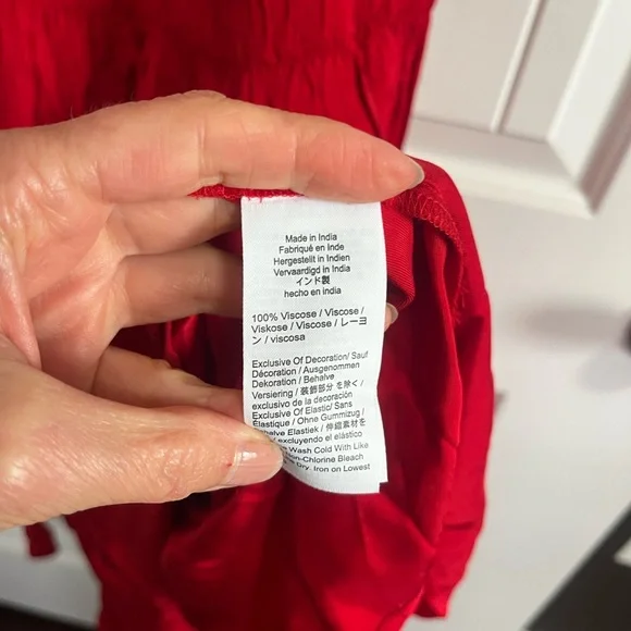 J Crew Red Ruched Maxi Midi Dress Sz Small Spring Wedding Vacation Cruise Beach - Picture 8 of 14